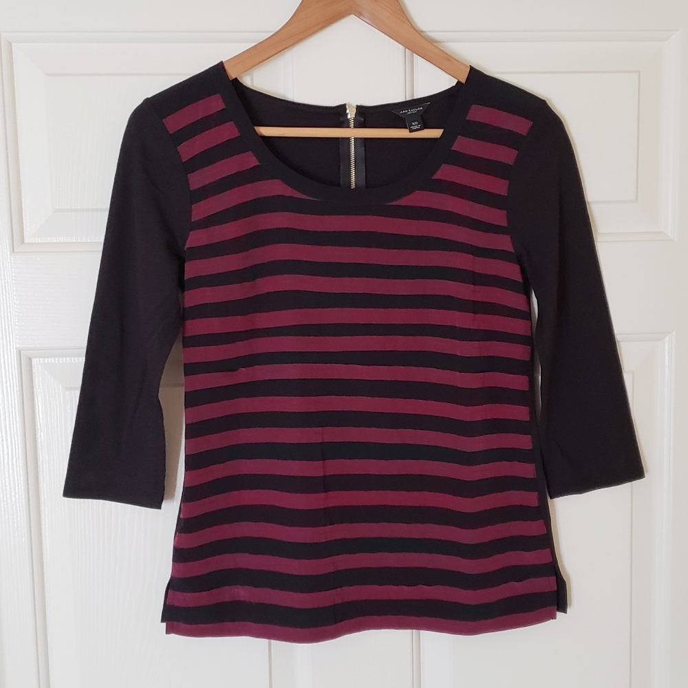 NEW Ann Taylor panel stripe top XS